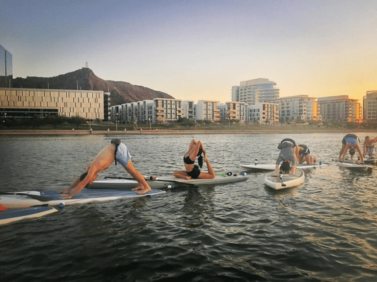 Kayaking and paddleboarding on Tempe Town Lake