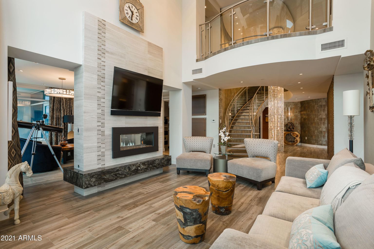 Modern open-concept living area inside a Bridgeview condo unit